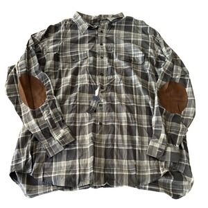 NWT Polo Ralph Lauren Big & Tall 3XLT Plaid Lightweight Shirt Gray Elbow Patch